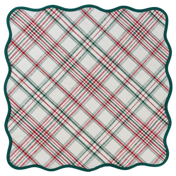 Merry Tartan Kare Masa Örtüsü