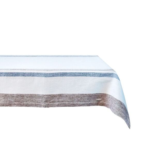 Danish Stripe Kare Masa Örtüsü Vizon