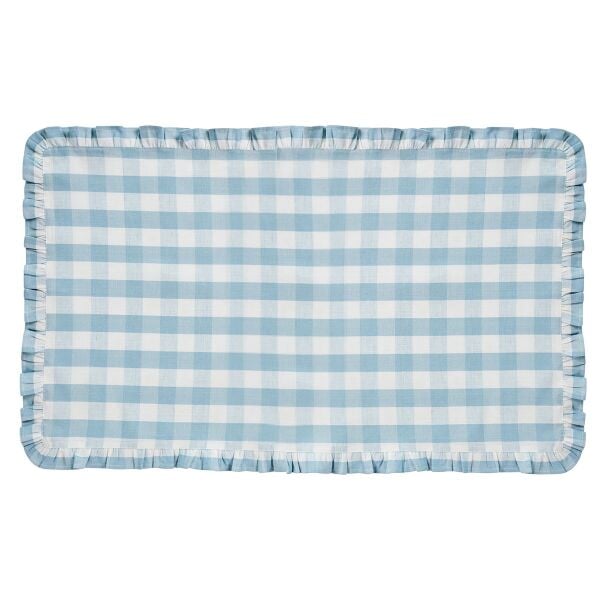 Gingham Ruffle Masa Örtüsü Okyanus Mavisi