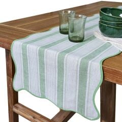 Cabana Stripe 18'' x 90'' Table Runner - Seagrass