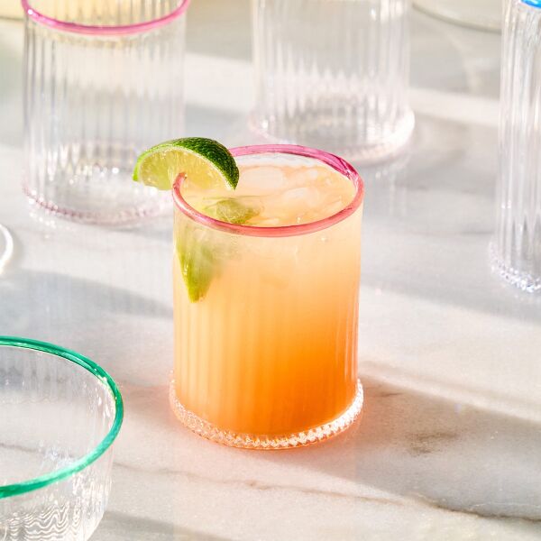 Nell İkili Old Fashioned Bardak Pudra Pembe