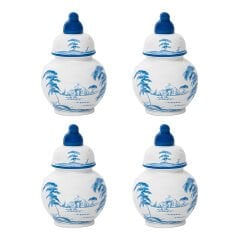 Country Estate Place Card Holder Set/4 - Delft Blue
