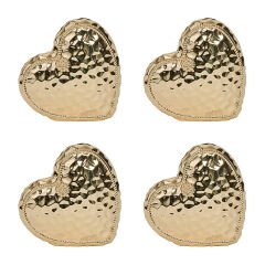 Berry & Thread Heart Place Card Holder Set/4 - Gold