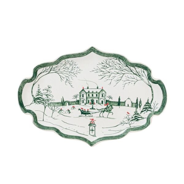 Country Estate Winter Frolic Tepsi Çam Yeşili