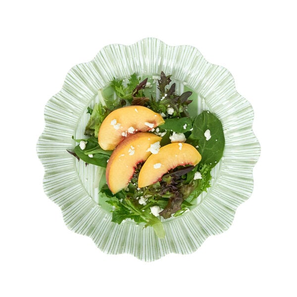Cabana Stripe Melamin Tatlı ve Salata Tabağı 4lü Set Yosun Yeşili
