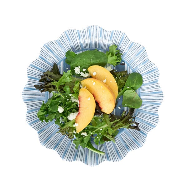 Cabana Stripe Melamin Tatlı ve Salata Tabağı 4lü Set Okyanus Mavisi