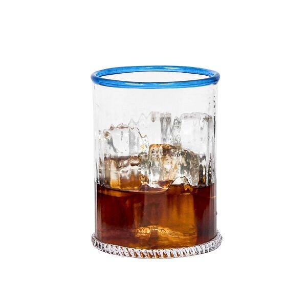 Nell İkili Old Fashioned Bardak Şambre Mavi