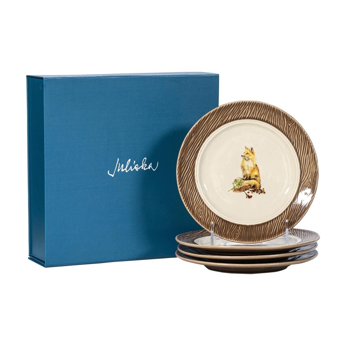 Forest Walk Animal Side/Cocktail Plate Assorted Set/4