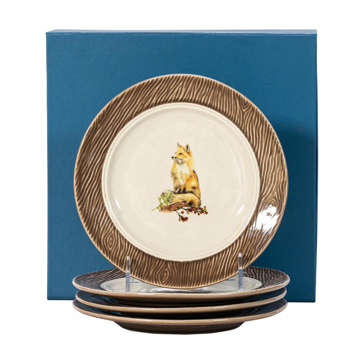Forest Walk Animal Side/Cocktail Plate Assorted Set/4