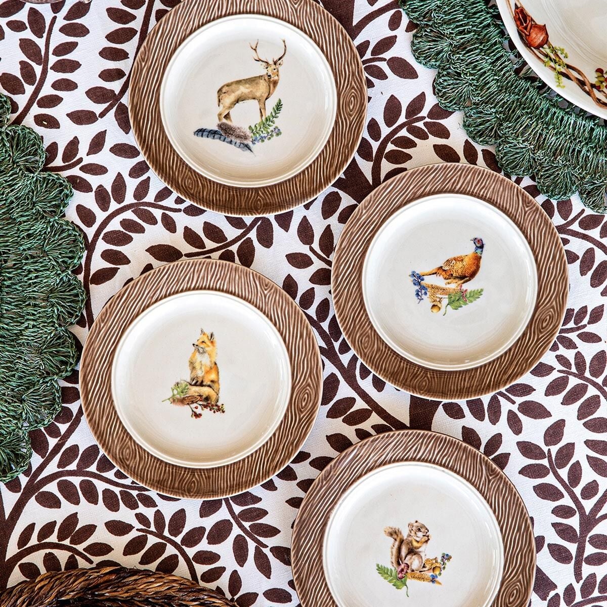 Forest Walk Animal Side/Cocktail Plate Assorted Set/4