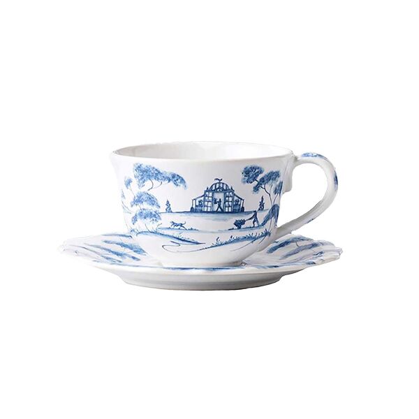 Country Estate Teacup Delft Blue