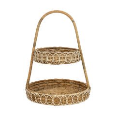 Provence Rattan Two Tiered Server - Whitewash