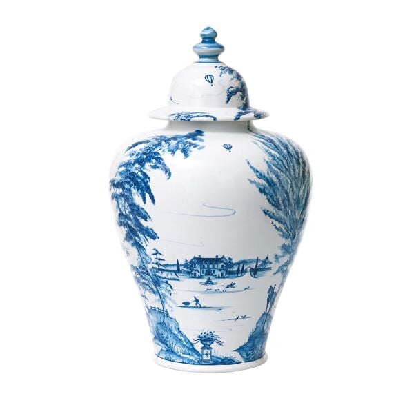 Country Estate Kapaklı Dekoratif Kavanoz Delft Mavisi