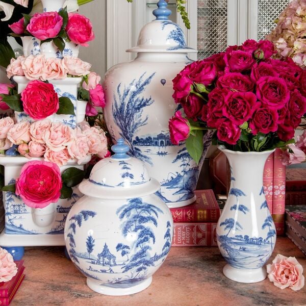 Country Estate Kapaklı Dekoratif Kavanoz Delft Mavisi