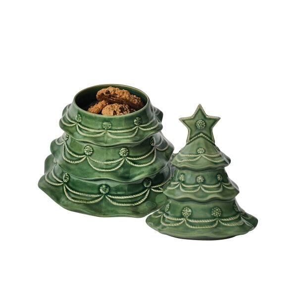 Berry & Thread Christmas Ağaç Dekor Kapaklı Kurabiye Kavanozu Fesleğen Yeşili