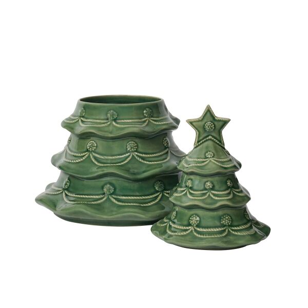 Berry & Thread Christmas Ağaç Dekor Kapaklı Kurabiye Kavanozu Fesleğen Yeşili
