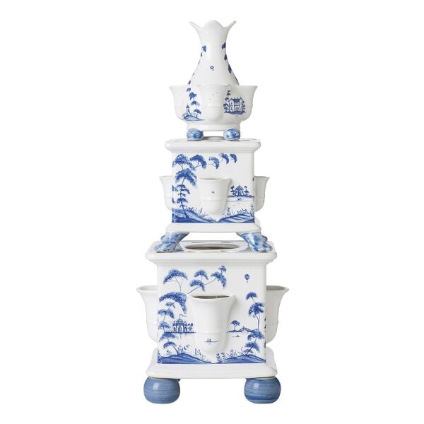 Country Estate Tulipiere Kule Vazo 3 Parça Set Delft Mavisi