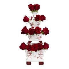 Country Estate Winter Frolic Tulipiere Tower Set/3pc