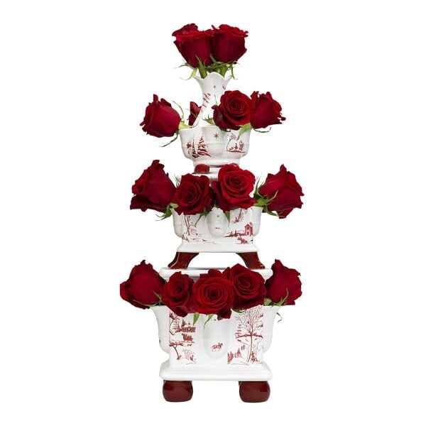 Country Estate Winter Frolic Tulipiere Kule Vazo 3 Parça Set