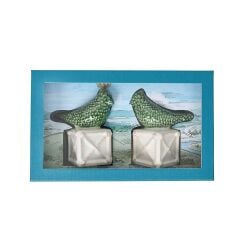Berry & Thread Bird Topiary Candlestick Set/2 - Multi