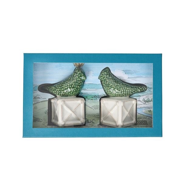Berry & Thread Bird Topiary Şamdan 2li Set Çok Renkli