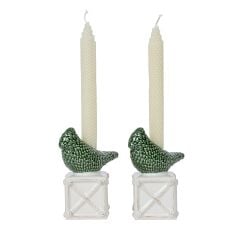 Berry & Thread Bird Topiary Candlestick Set/2 - Multi