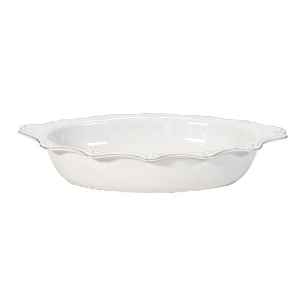 Berry & Thread Oval Fırın Kabı Beyaz Eskitme