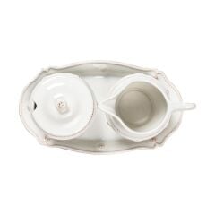 Berry & Thread Sugar and Creamer Set/3pc - Whitewash