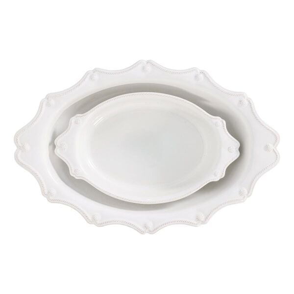 Berry & Thread Oval Fırın Kabı 2 Parça Set Beyaz Eskitme
