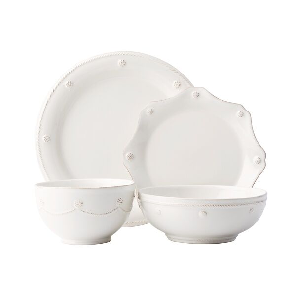 Berry & Thread 4pc Place Setting with 2 Bowls - Whitewash (JDR/W, JDSS/W, JCB/W, JA64/W)