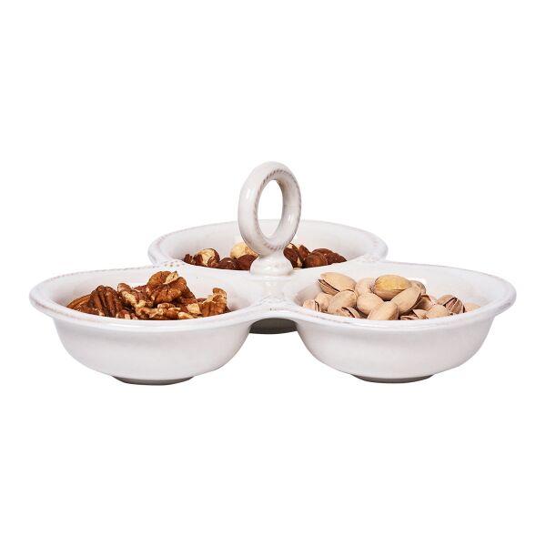 Berry & Thread Triple Bowl Server - Whitewash