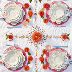 Berry & Thread Scalloped Charger/Platter - Whitewash