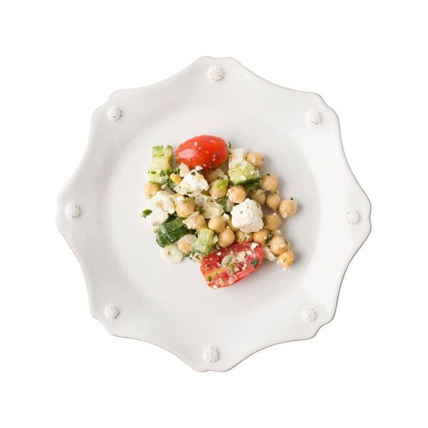 Berry & Thread Dilimli Kenar Tatlı ve Salata Tabağı Beyaz Eskitme