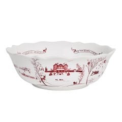 Country Estate Winter Frolic 11'' Serving Bowl - Ruby