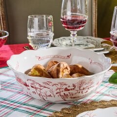 Country Estate Winter Frolic 11'' Serving Bowl - Ruby