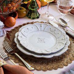 Jardins du Monde Dessert/Salad Plate - Whitewash
