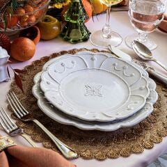 Jardins du Monde Dessert/Salad Plate - Whitewash