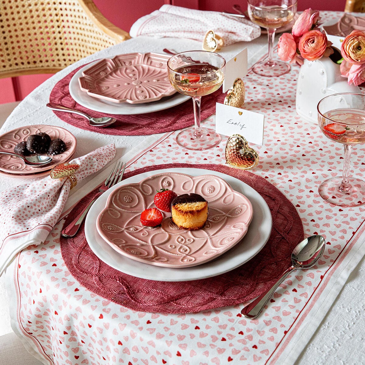 Jardins Du Monde Tatlı ve Salata Tabağı Karışık 4lü Set Pudra Pembe