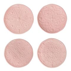 Jardins Du Monde Side/Cocktail Plate Assorted Set/4 - Blush