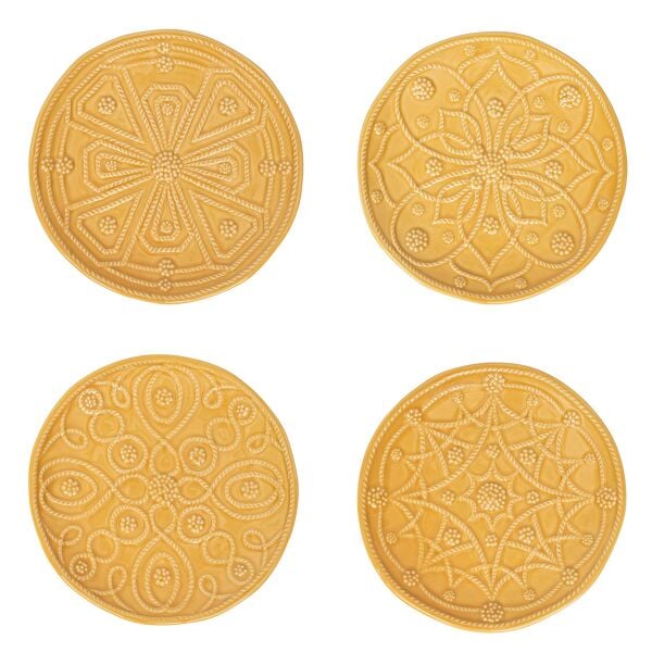 Jardins Du Monde Side/Cocktail Plate Assorted Set/4 - Daffodil