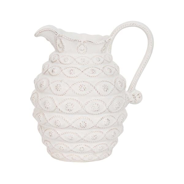 Jardins du Monde Ceramic Pitcher - Whitewash