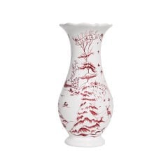 Country Estate Winter Frolic 9'' Vase - Ruby