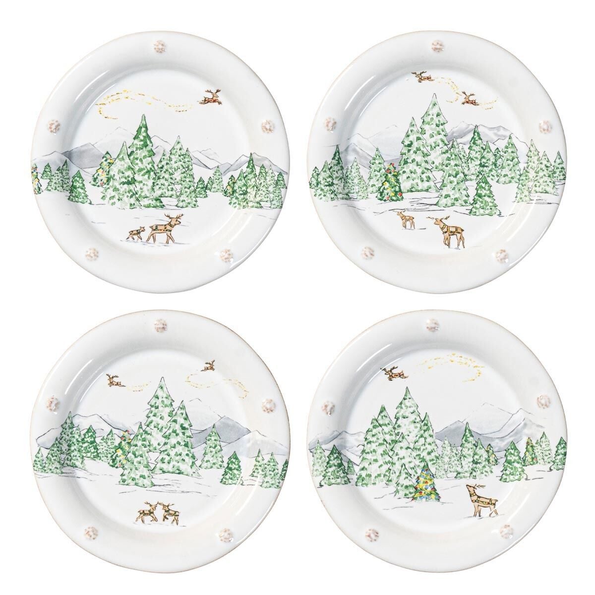 Berry & Thread North Pole Side/Cocktail Plate Assorted Set/4