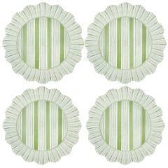 Cabana Stripe Melamine Dinner Plate Set/4 - Seagrass