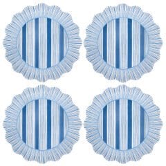 Cabana Stripe Melamine Dinner Plate Set/4 - Ocean