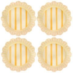 Cabana Stripe Melamine Dinner Plate Set/4 - Sunshine