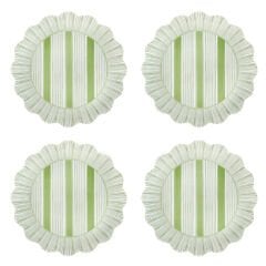 Cabana Stripe Melamine Dessert/Salad Plate Set/4 - Seagrass