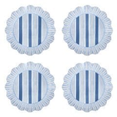 Cabana Stripe Melamine Dessert/Salad Plate Set/4 - Ocean