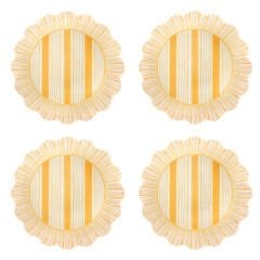 Cabana Stripe Melamine Dessert/Salad Plate Set/4 - Sunshine