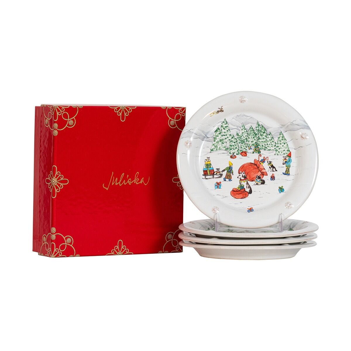 Berry & Thread North Pole Dessert/Salad Plate Assorted Set/4